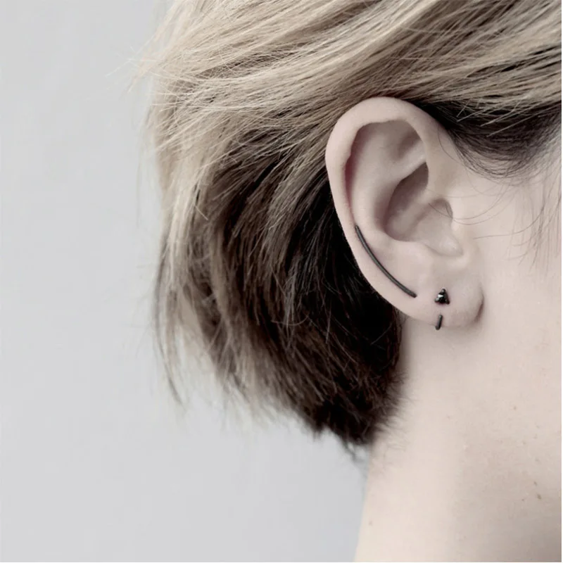 

Vercret U Shape Climber Earrings Crawler Ear Pins Earrings for Women Girl Gift 925 Silver Minimalist Clip on Earring