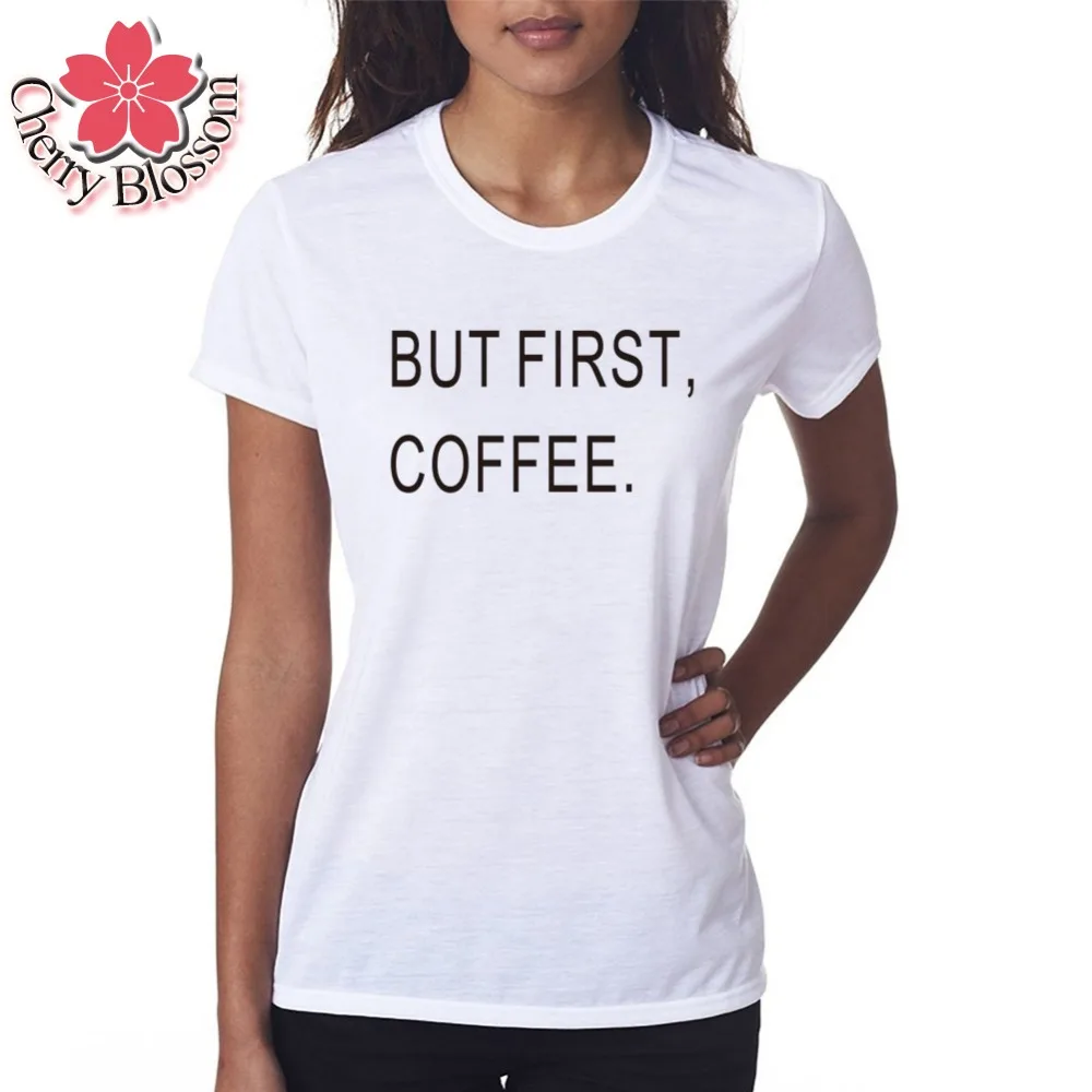 Cherry Blossom Лето Для женщин короткий рукав Футболка butfirst кофе с принтом букв harajuku