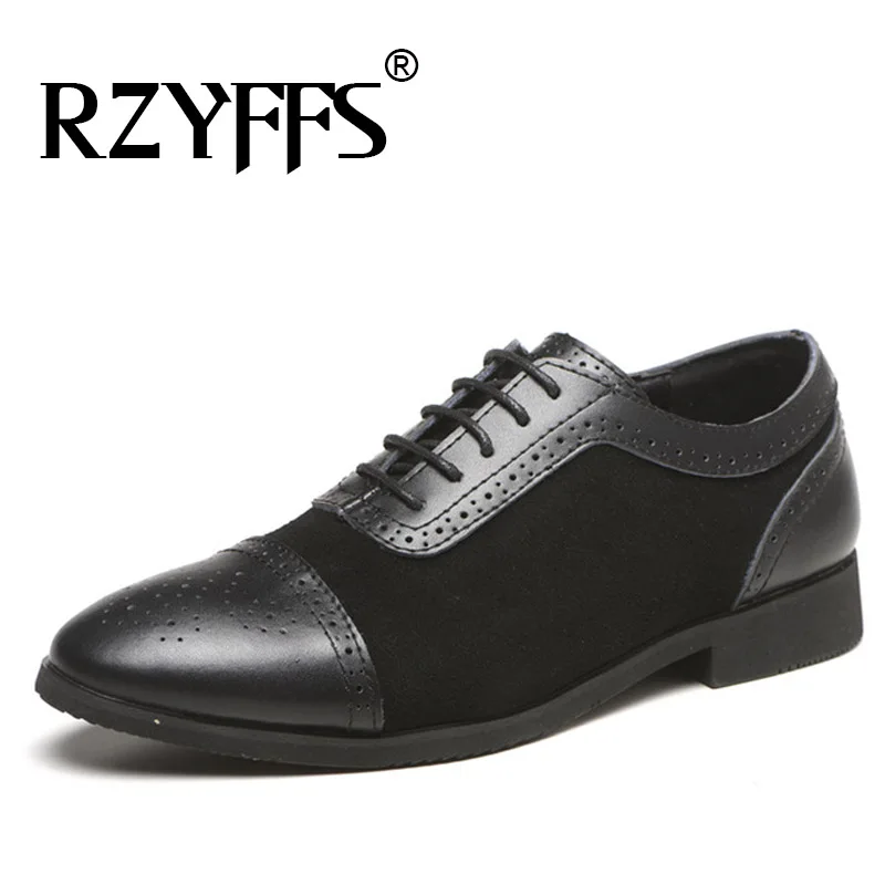 Модные Роскошные брендовые кожаные лаконичные мужские деловые туфли с острым