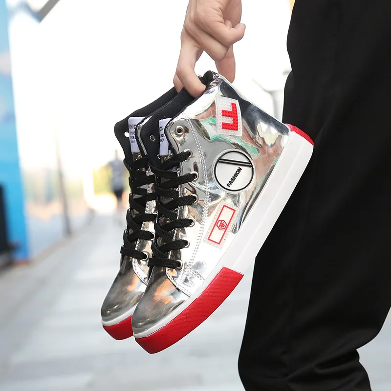 

2019 New Men's Shoes Paint Pee Gao Gang Leisure Shoes Sports Skateboard Gaobang Street Dance Shoes Size 39-46 sneakers men