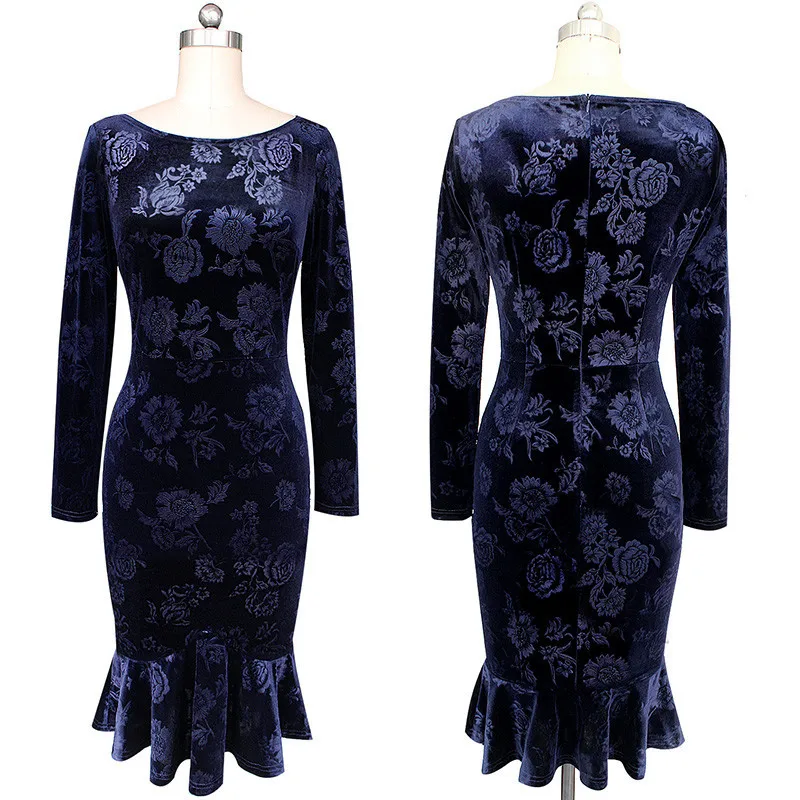 Женское винтажное платье принцессы элегантное однотонное с длинным рукавом