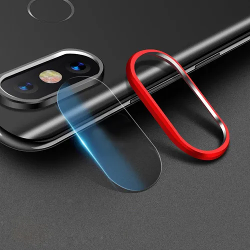 Защита для экрана объектива камеры Xiaomi mi 9 9SE mi 8+ металлическое защитное кольцо для задней линзы из закаленного стекла для Xiaomi mi 9 SE mi 8 mi 8 - Цвет: Red With Glass