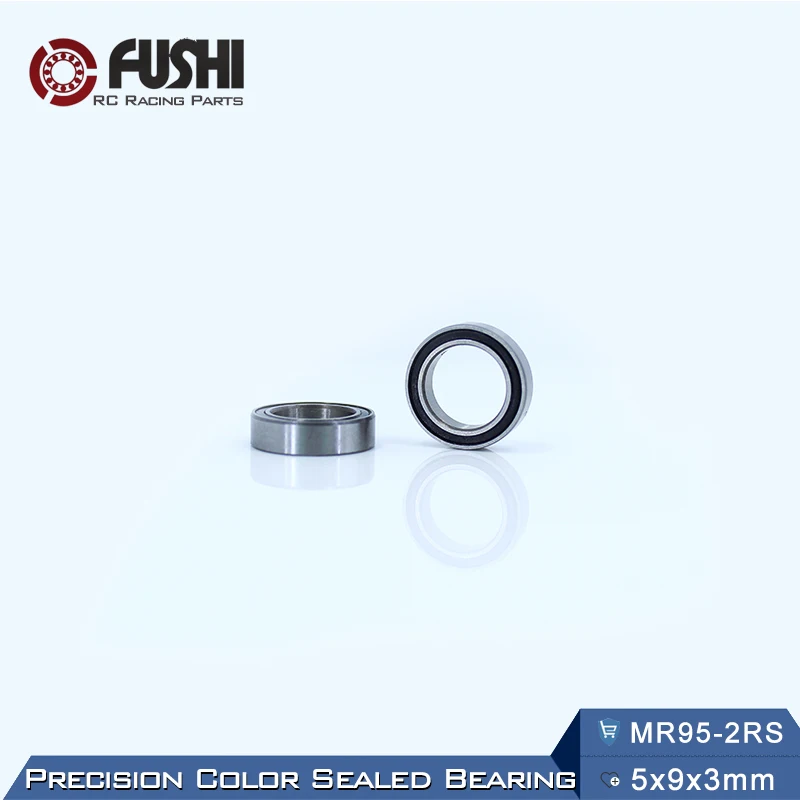 MR95RS Подшипник ABEC-3 (10 ШТ.) 5*9*3 мм Миниатюрный MR95-2RS Шарикоподшипники RS MR95 2RS с Черный
