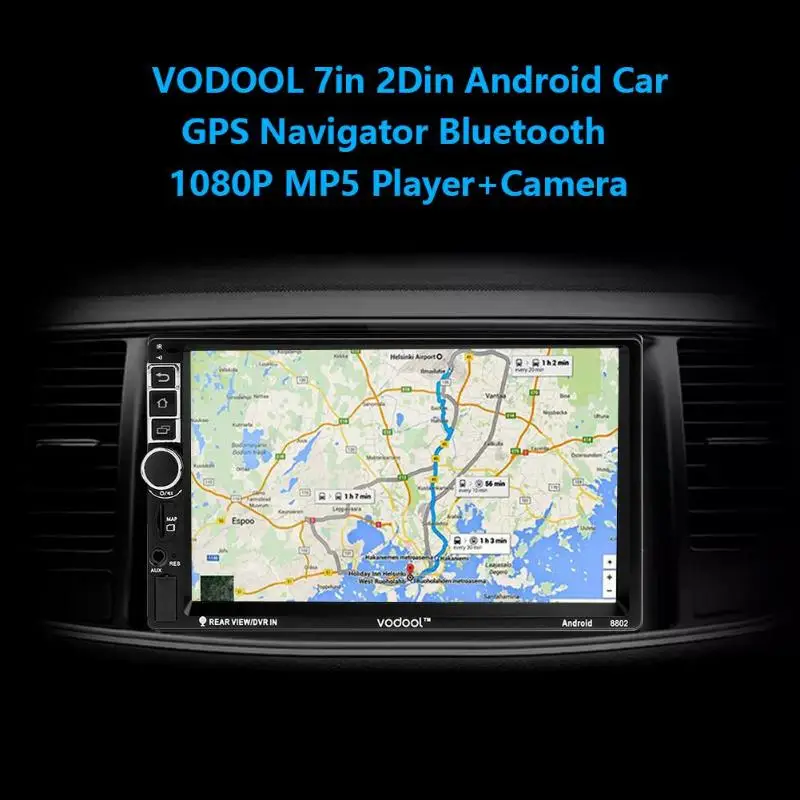 VODOOL 7 дюймов TFT сенсорный экран автомобильный gps трекер 2 Din четырехъядерный Android 7,1 Bluetooth Автомобильный gps навигатор 1080P MP5 плеер+ камера