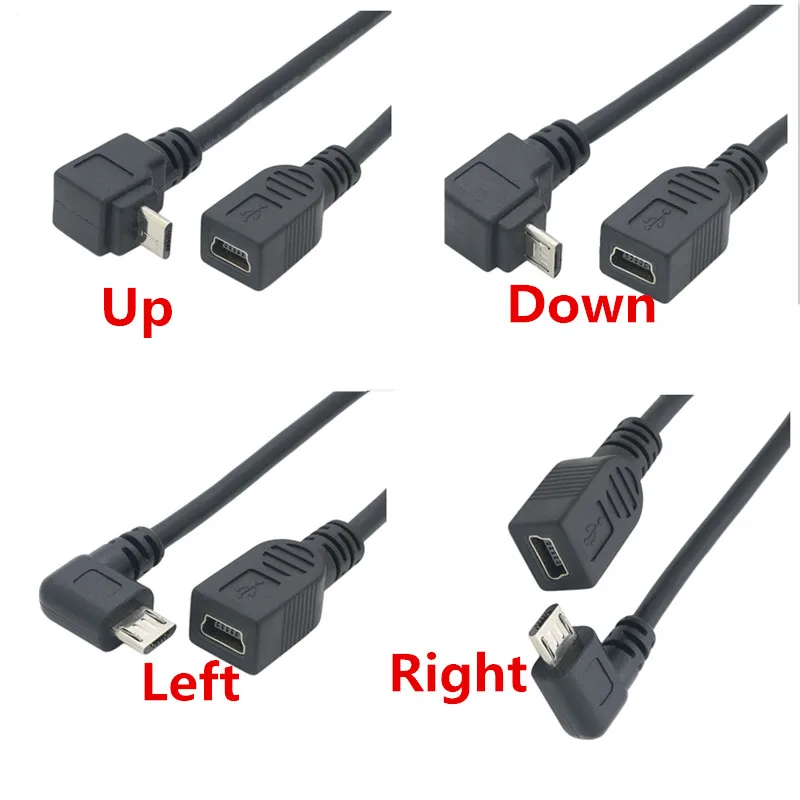 Micro USB 90 градусов вверх вниз влево вправо Угловой 2 0 штекер к Мини 5pin разъем OTG