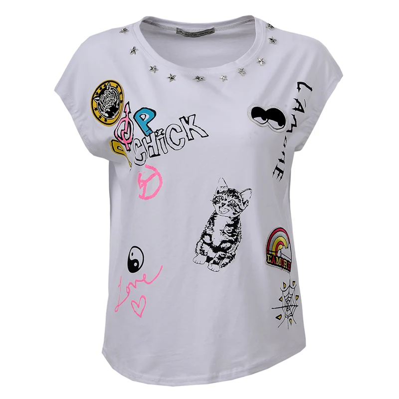 GLO STORY футболка женские летние топы 2018 с коротким рукавом и круглым вырезом