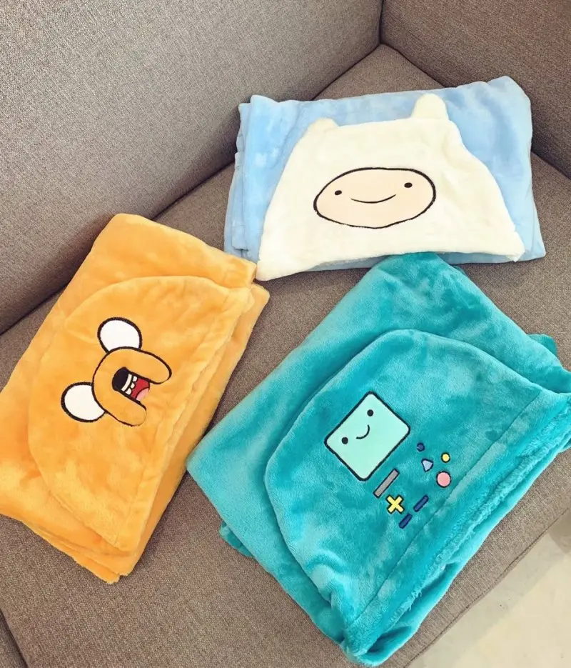 1 шт., плащ-накидка с роботом Adventure Time, мягкое маленькое плюшевое одеяло, фланелевая игрушка для отдыха в офисе, подарок для ребенка на открытом воздухе