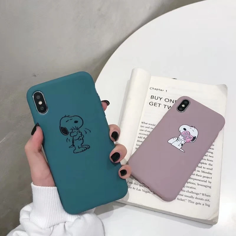 iPhone 6 6s 6Plus Phone Case for 7 8 Plus X XR XS Max Cute Cartoon Snoopy Soft TPU Drop Protection |