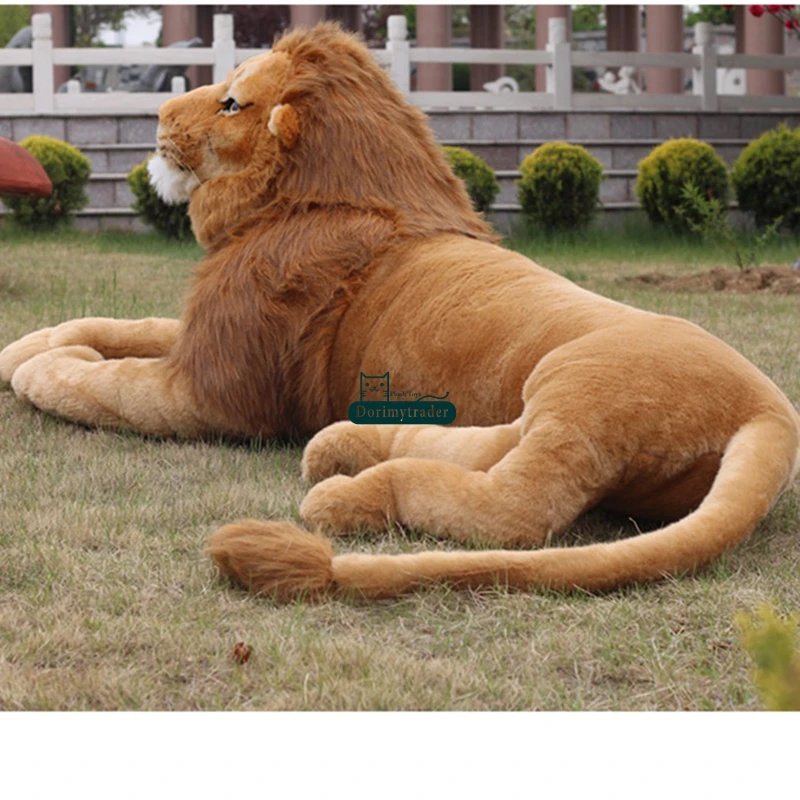 Dorimytrader Jumbo Domineering Lifelike Animal Lion Плюшевые игрушки Большой симулятор Коллекция