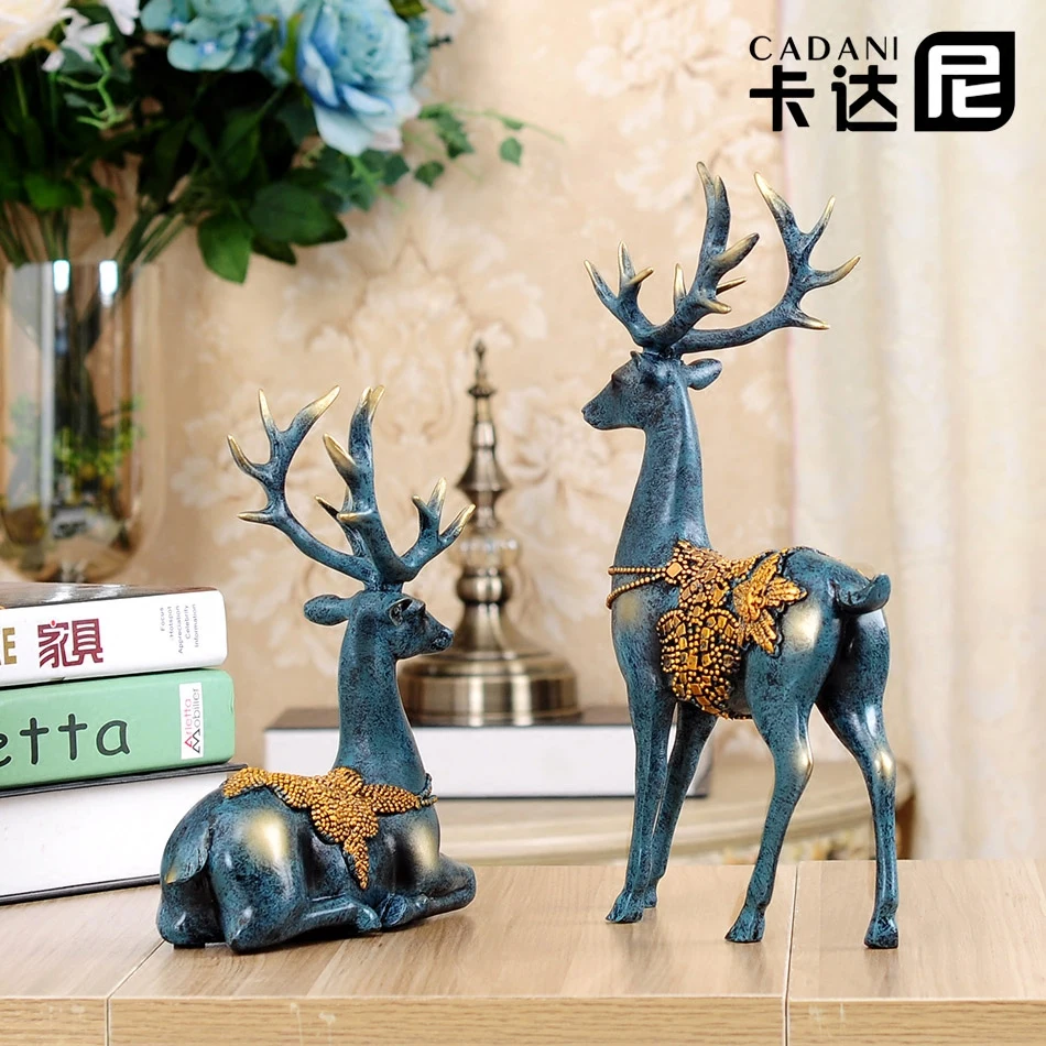 Фигурки животных из смолы оленя в Европе и миниатюрные фигурки для украшения