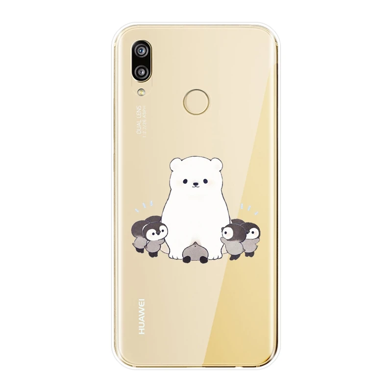 Чехол для телефона из ТПУ Huawei P10 P20 P8 P9 Lite 2017 медведь силиконовая Мягкая задняя