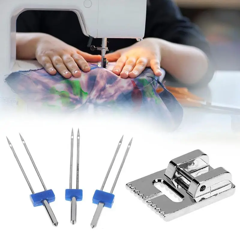 Металлическая швейная машина прижимная лапка с 3 размерами двойные иглы штырь