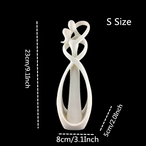 White Lovers S VILEAD, 23 см, 30 см, песчаник, статуя для влюбленных, Подарок на годовщину, свадебное украшение, креативный декор, Hogar, украшение для нового года - Цвет: White Lovers S