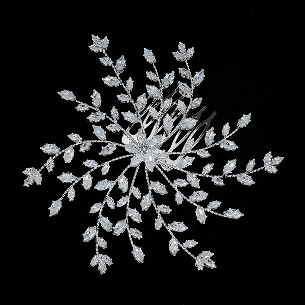 white gold Диадемы и короны HADIYANA трендовые свадебные аксессуары для волос простой прекрасный дизайн Элегантный для женщин Циркон BC4922 аксессуары для женщин - Окраска металла: white gold