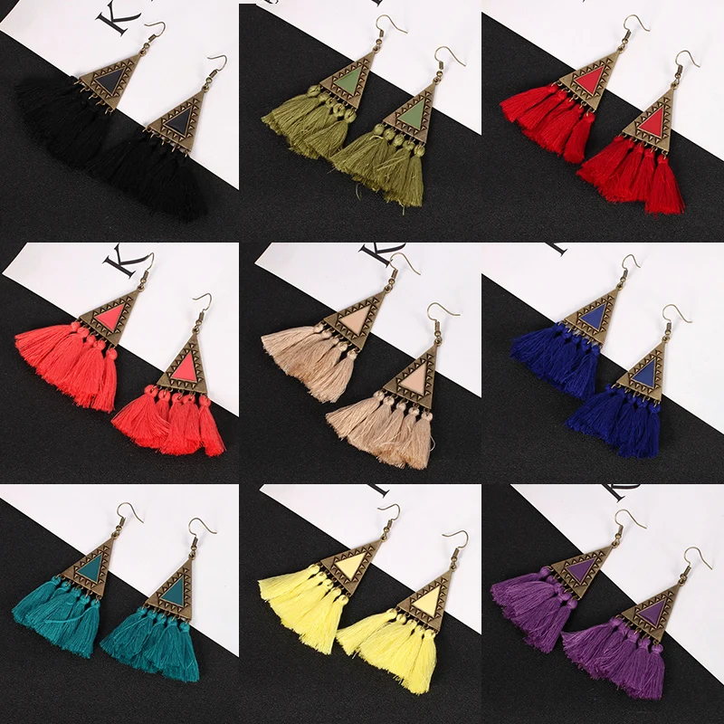 Вечерние 1 пара треугольные богемные женские корейские длинные цветные