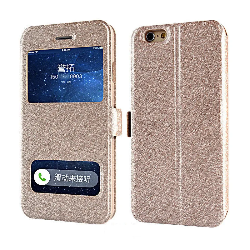 Luxury Smart Front Window View Leather Filp Case for iPhone X Cases Cover Phone 6 6S 7 8 Plus 5 5S 5SE Coque |