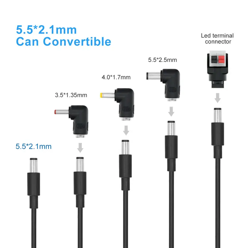 Versatile 9V 2A 1.5A 1A 0.6A 600mA Power Supply 5.5mm x 2.1mm Barrel Plug Wall AC Adapter Charger Cord Gift 4 Conneors | Обустройство