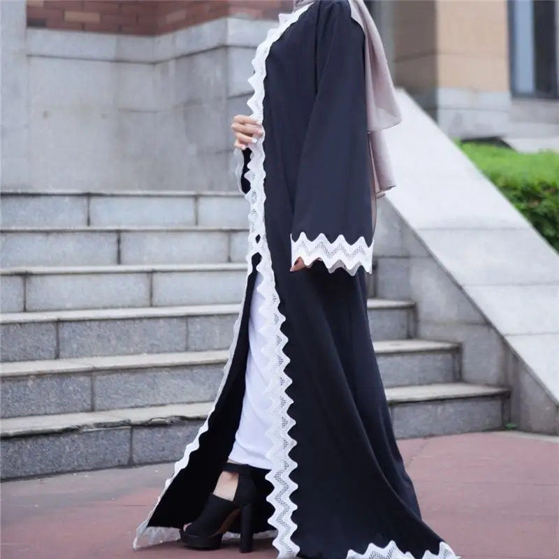Мусульманское повседневное Открытое платье abaya Макси кардиган с принтом плюс