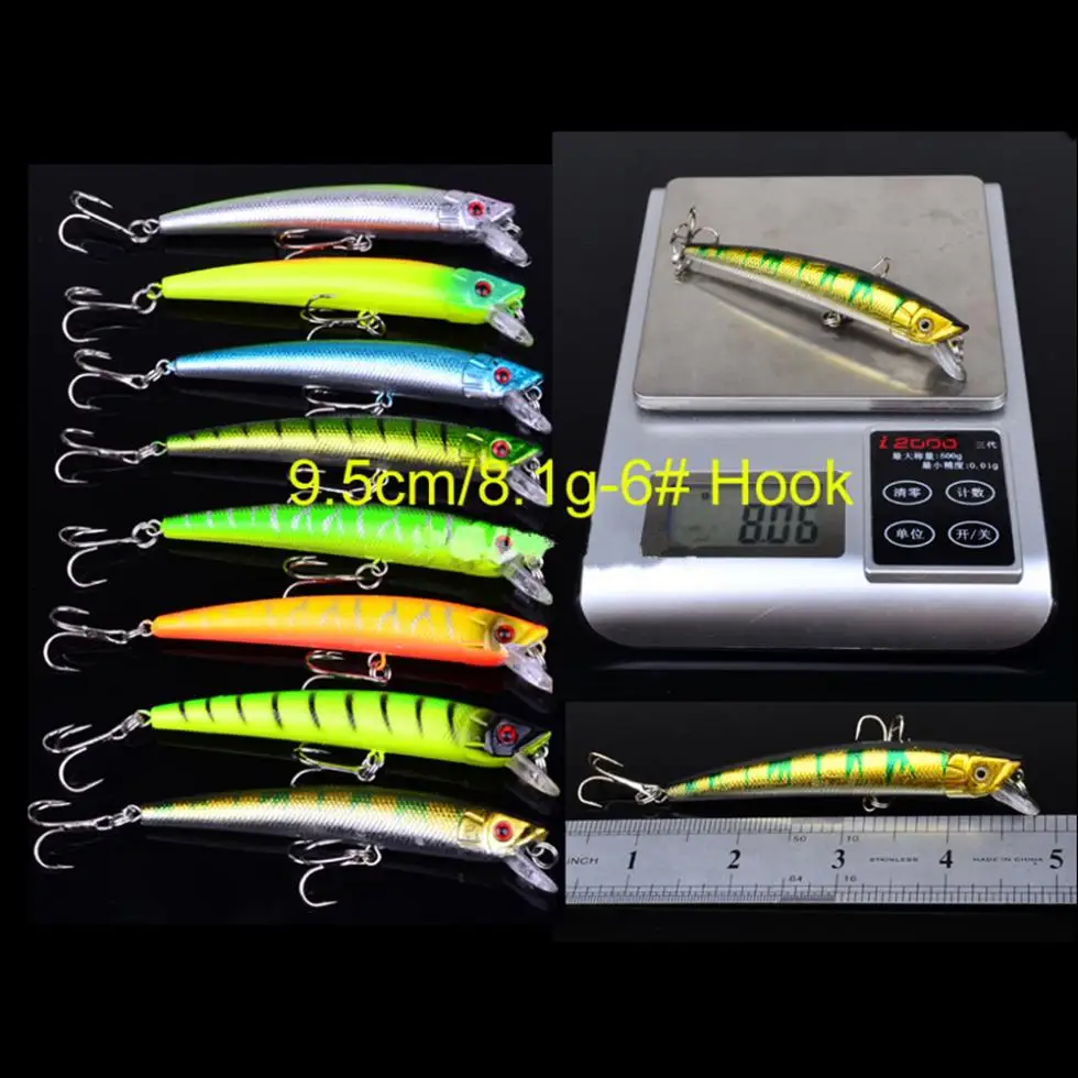 

57pcs/lot Durable Universal Assorted Fishing Lures Minnow Culter Perch Lure Crank Bait Mixed Tackle 8 Models