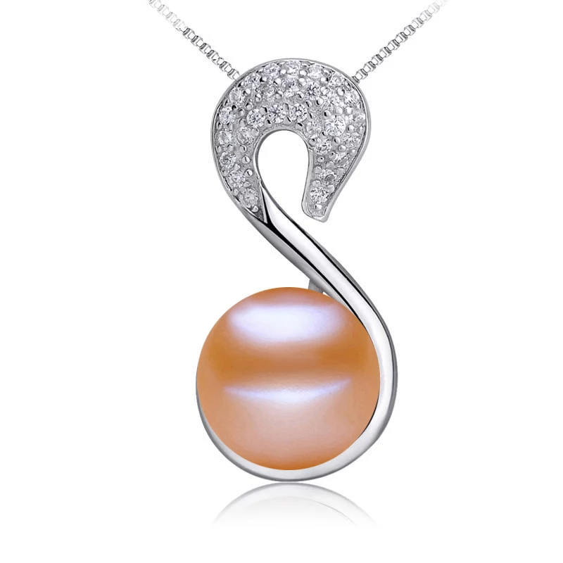 Кулон с пресноводным жемчугом в виде животных из серебра 925 пробы женский кулон