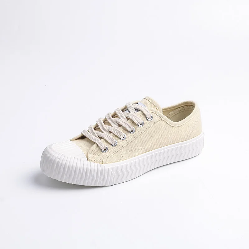Beige Lzzf/ осенние черные женские туфли в Корейском стиле; женские белые кроссовки; винтажные Эспадрильи из парусины; большие размеры 35-43 - Цвет: Beige