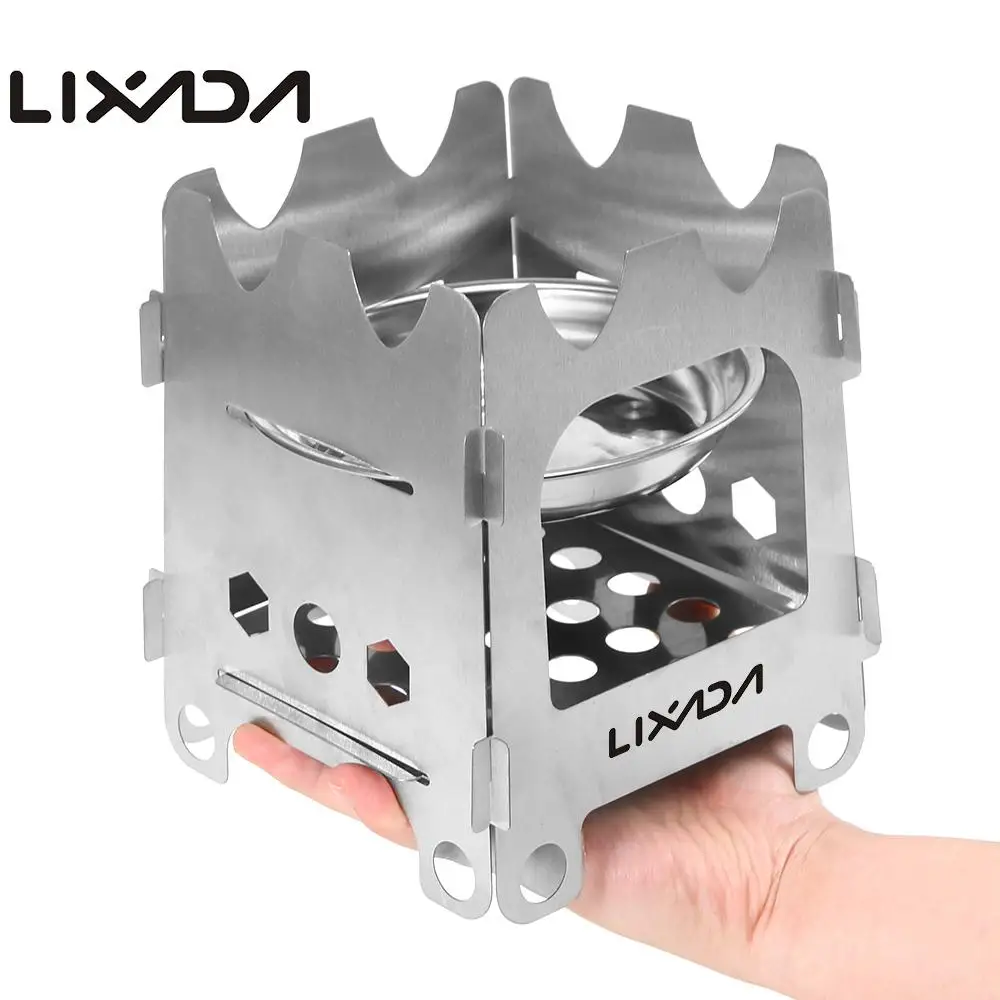 Lixada Складная дровяная плита для спорта на открытом воздухе походная с спиртовым