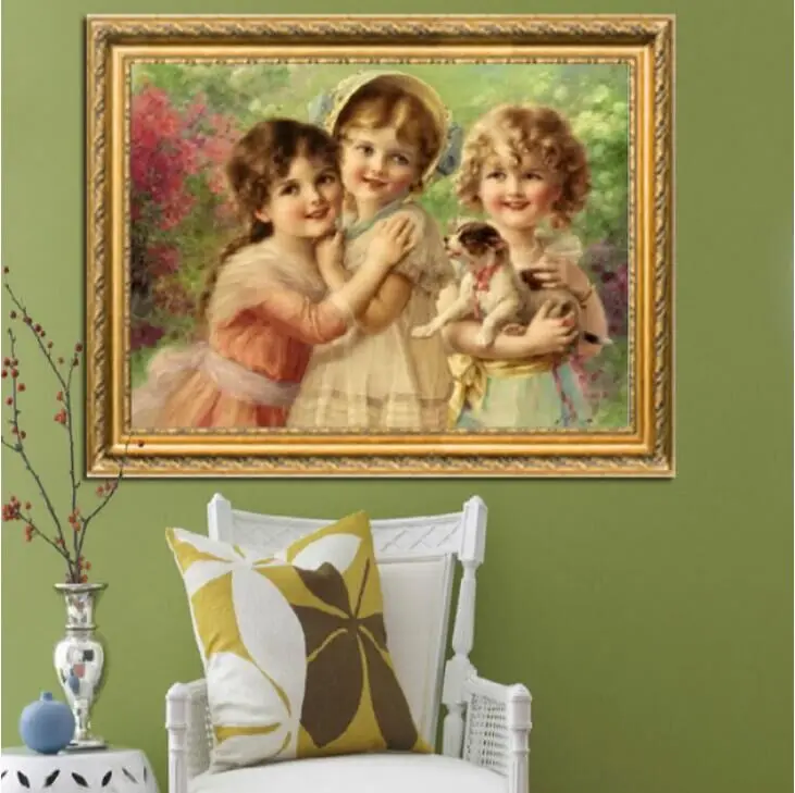 Набор для вышивки крестиком Три маленьких Ангела 100% | Дом и сад