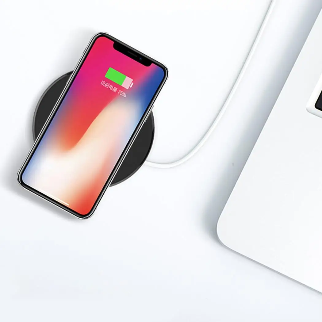 Портативный нескользящий круглый Быстрая зарядка беспроводной дома офиса