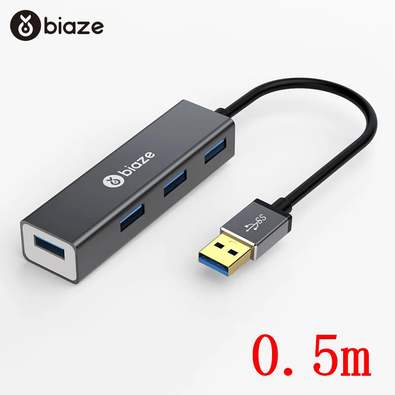 Серебристый Biaze 4 Порты и разъёмы мини usb-хаб 3,0 USB высокоскоростной разветвитель 5 Гбит/с GL3520 USB 3,0 концентратор для планшет ноутбук компьютер Тетрадь OTG usb-хаб - Цвет: Серебристый