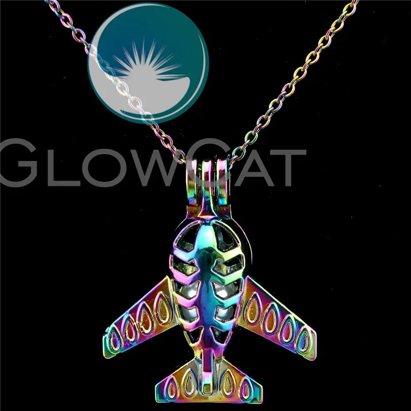 C757 Радужный цвет самолёт бусины клетка эфирное масло диффузор ароматерапия