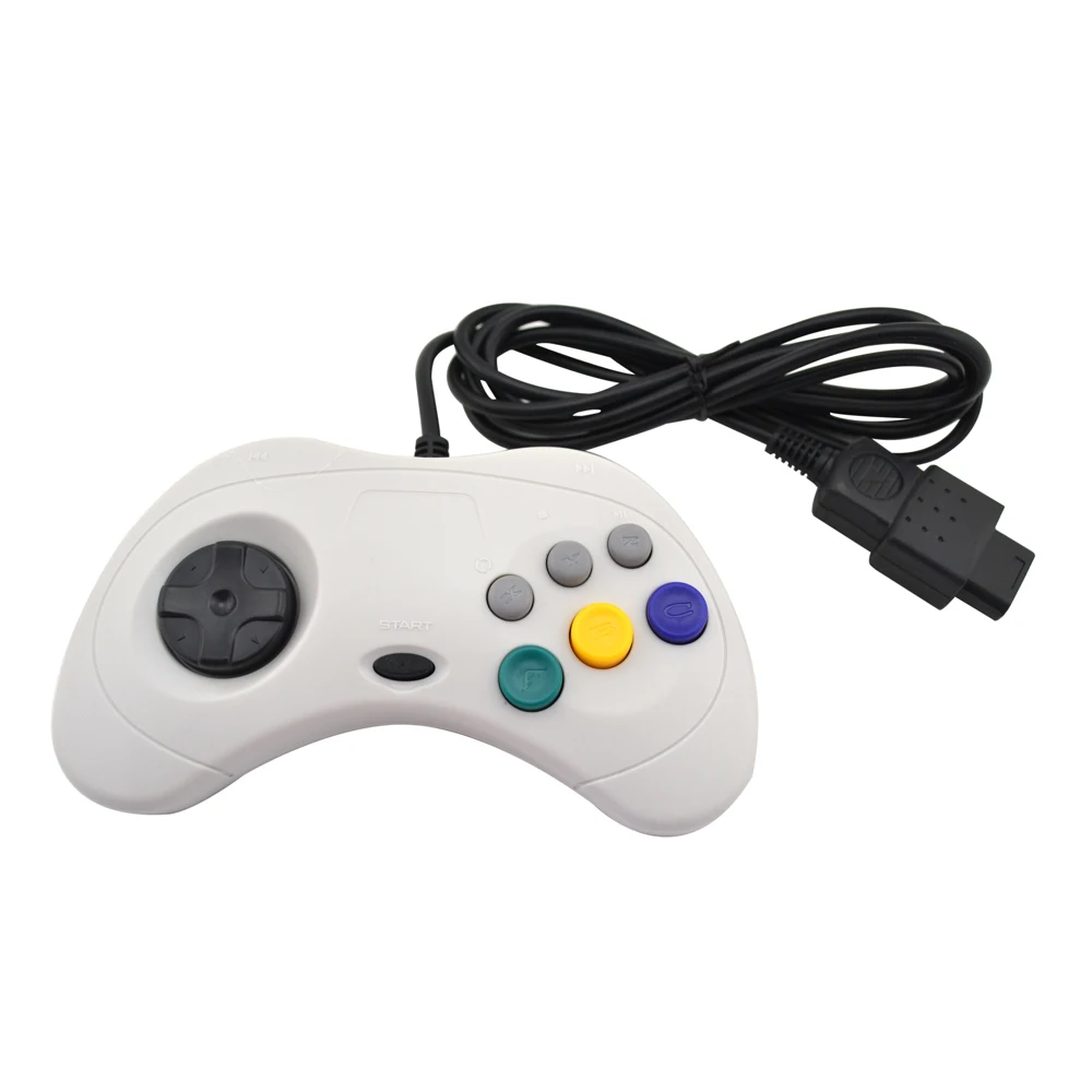2PCS For Sega Saturn controller USB Wired Gamepad Joysticks JoyPad for PC MAC Black White | Электроника