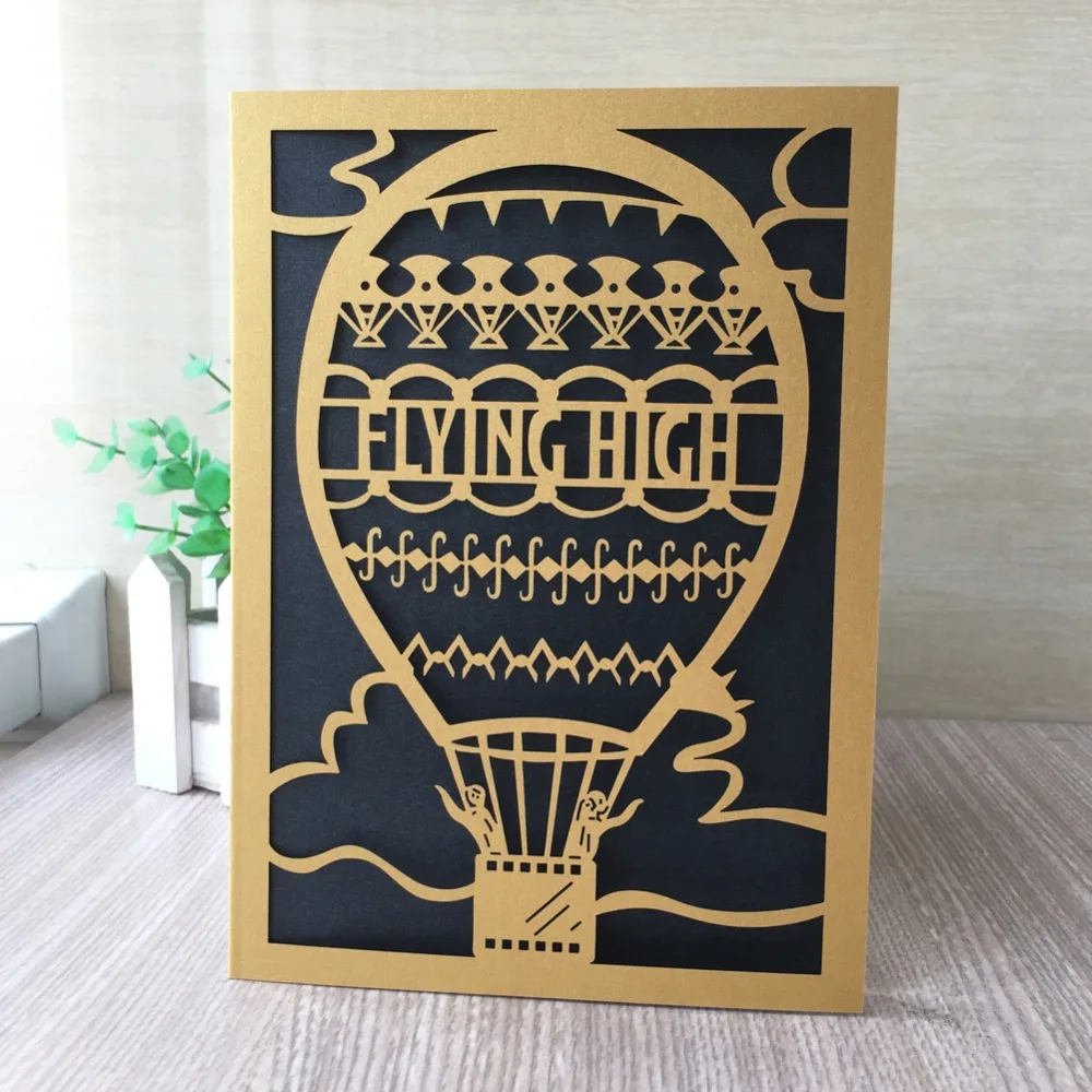 50 шт./лот Роскошные огненные воздушные шары Пригласительные открытки для