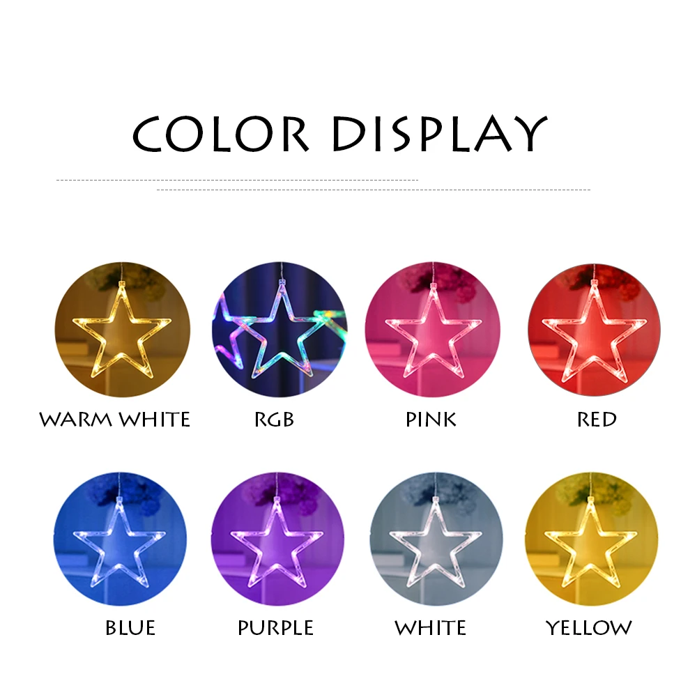 Романтические Волшебные Праздничные огни Звездные светодиодные занавески