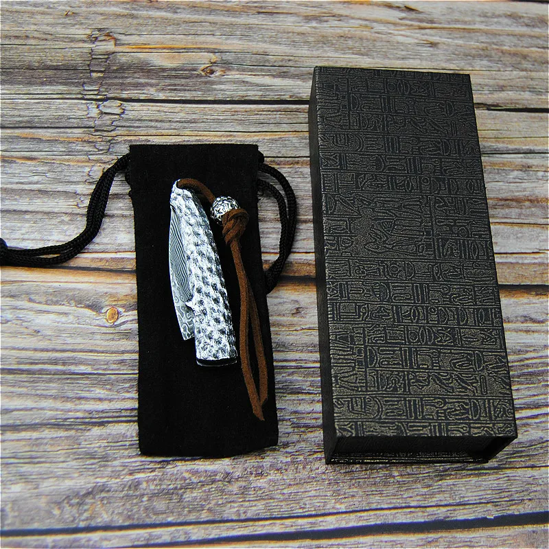 

PEGASI Silver Damascus folding knife VG10 Damascus steel blade processing camping fruit knife EDC tools+bags +gift boxes