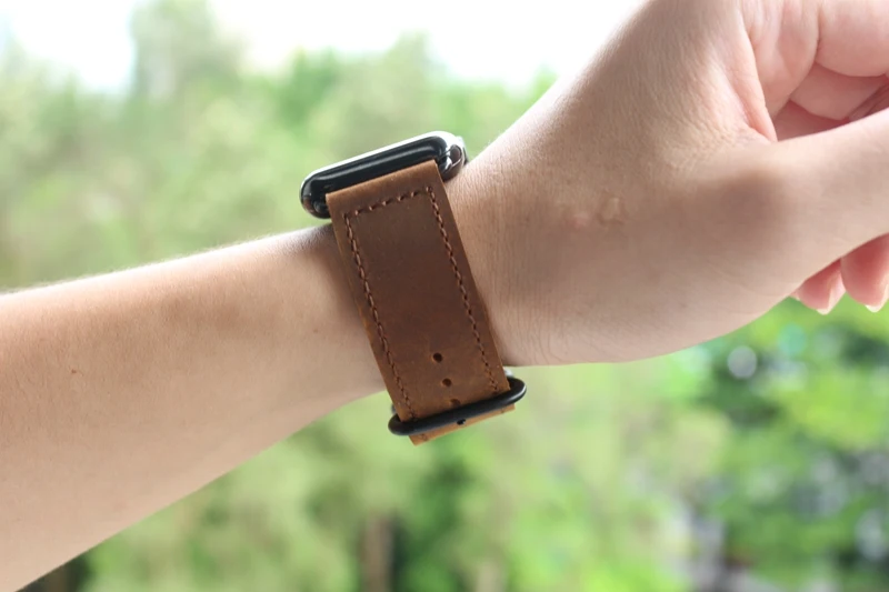 URVOI ремешок для apple watch series 4 3 2 ремешок для iwatch Классическая Пряжка ремешок ручной работы ретро кожаный ремешок 40 44 мм