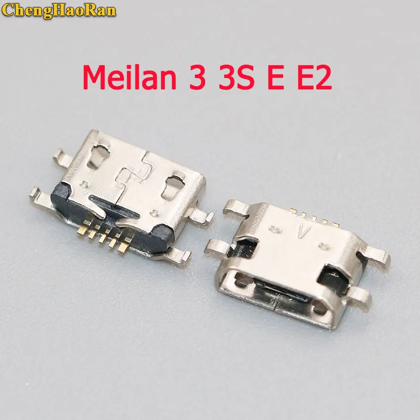 ChengHaoRan 1 шт. Micro USB разъем для зарядки телефона гнездо Meizu Meilan 3 3S E E2 Notes5 M3