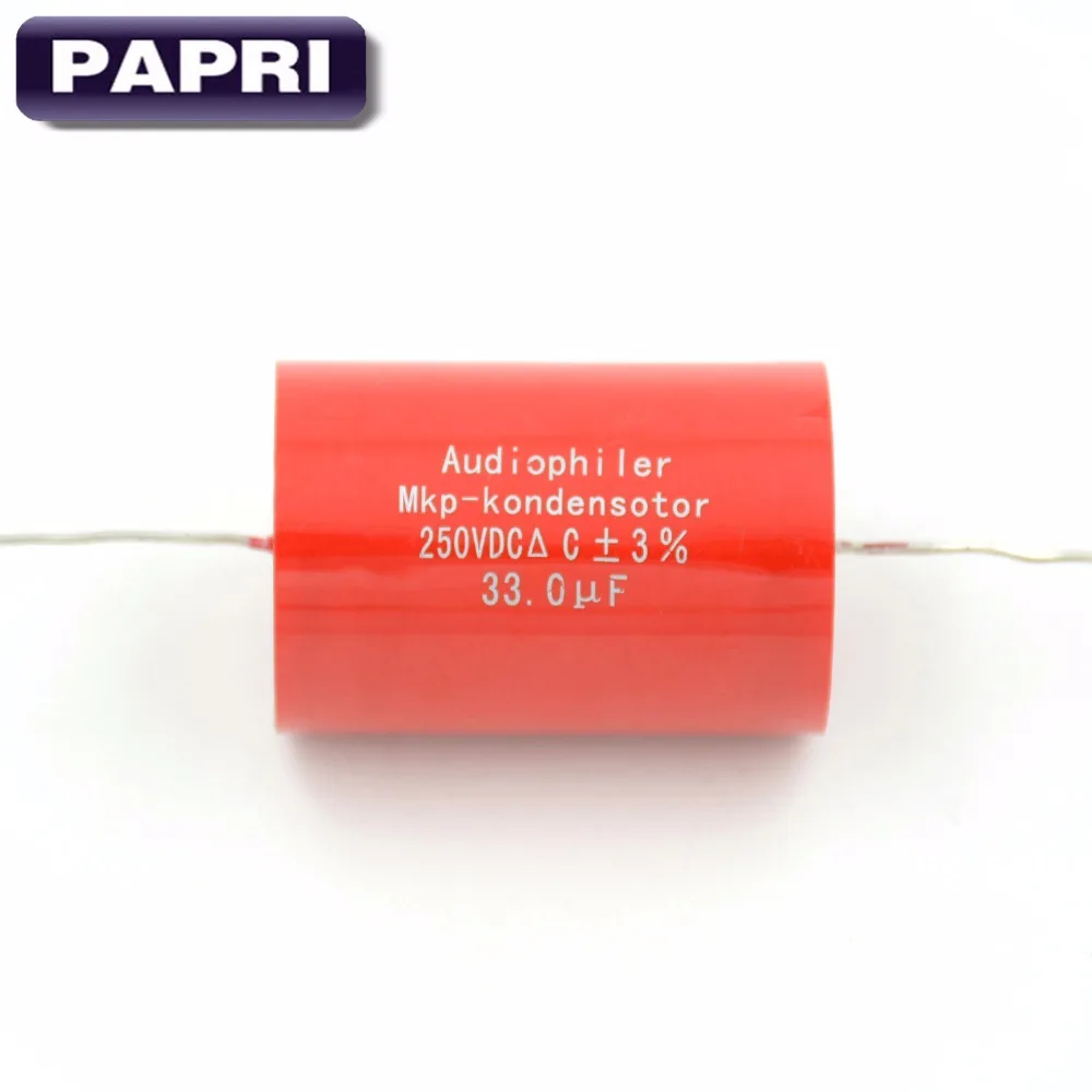 PAPRI 2 шт. 33 мкФ 250VDC DIY HIFI аудио класса Audiophiler Axial MKP конденсатор для гитарного