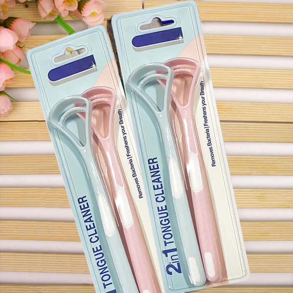 2Pcs New Arrival Tongue Brush Cleaner Scraper Cleaning For Oral Care Hygiene Keep Fresh Breath | Красота и здоровье