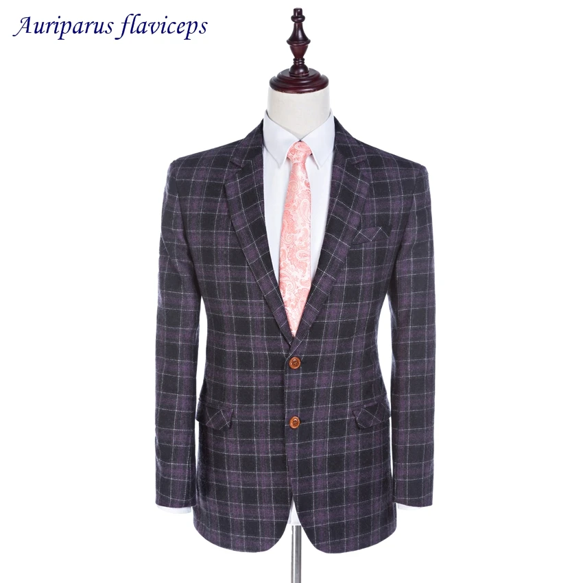 

Classic Style Jacket Tweed Blazer As Man Clothes 2 Buttons Groom Tuxedos Bleiser Masculino Custom Made Suit Jacket 1 Piece