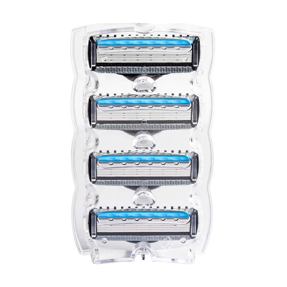 QShave ручное бритвенное лезвие для мужчин Сменное лезвие X5 Blade Plus 1 лезвие для триммера, 4 картриджа(только лезвия без ручки