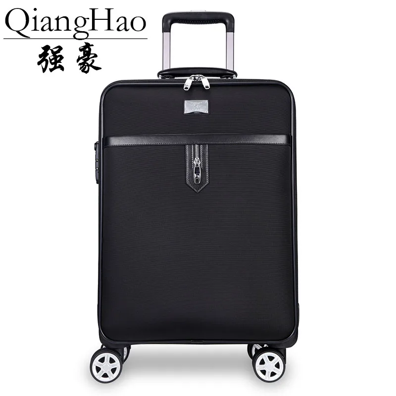 

QiangHao fashion luggage series 16/20/22 inch size High quality PU Rolling Luggage Spinner brand Travel Suitcase