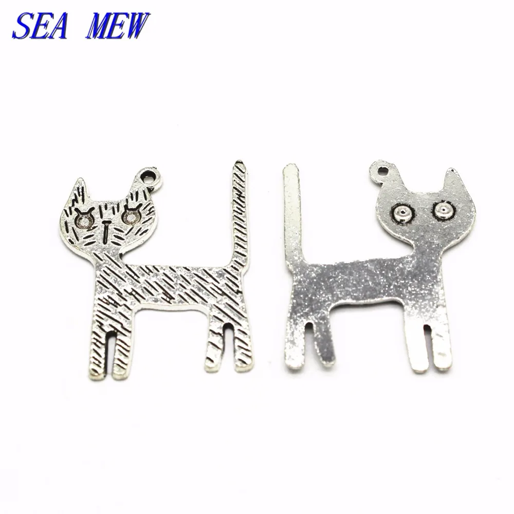 50 шт. подвеска в виде кошки из металлического сплава 26 х33 мм|diy jewelry pendant|cat charms