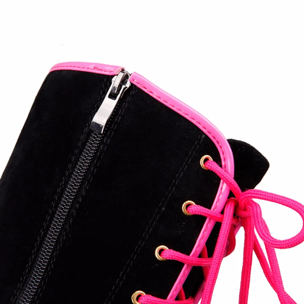 Zatsopano/Новинка; Брендовая обувь на молнии на танкетке и высоком каблуке; женская обувь на платформе, увеличивающая рост; повседневные зимние сапоги до колена; большие размеры 34-40