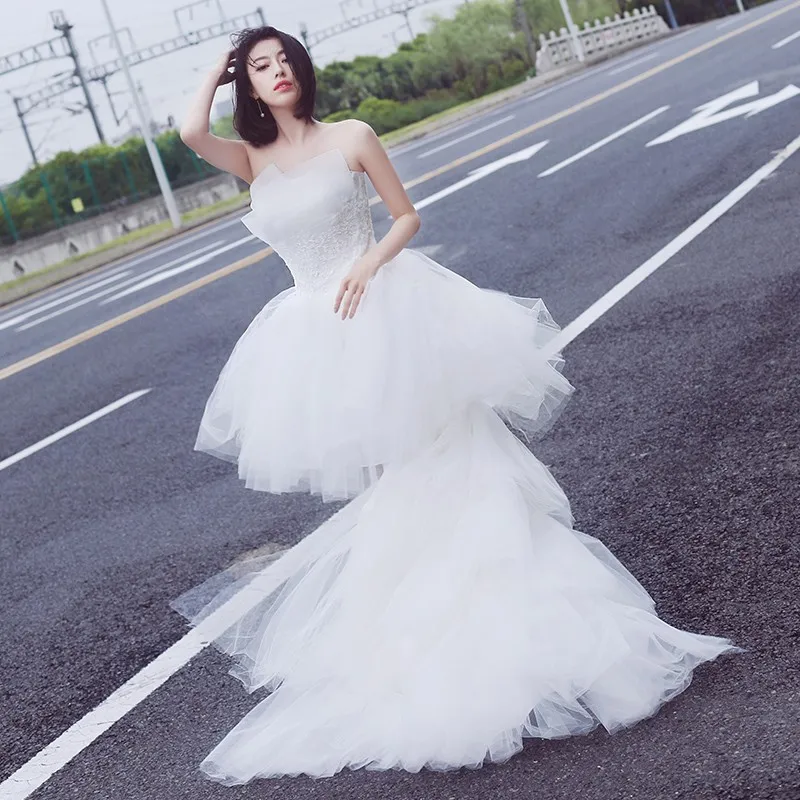 Suosikk модное Короткое свадебное платье с низким/высоким подъемом 2018 кружевное