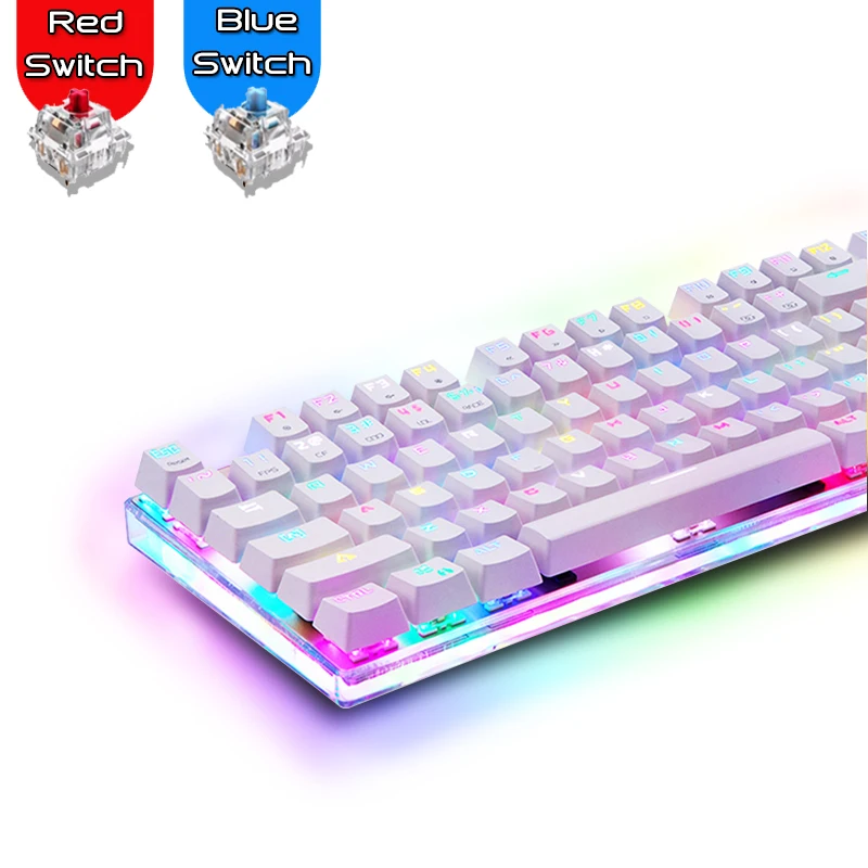 

Russian/English Motospeed K87S Gaming Mechanical Keyboard LED Anti-Ghosting 87 Keys RGB Backlight USB Wired Keyboard For Gamers