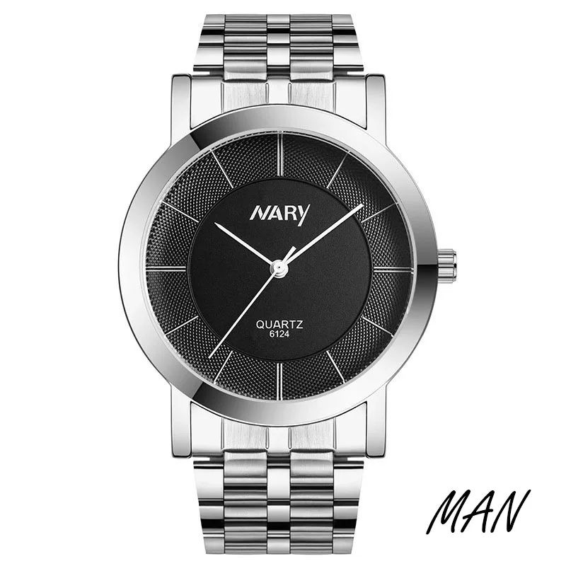 Новый стальной ремень пара часов простые мужчины и женщины на столе Кварцевые