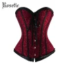 Red Rosetic, бюстье, корсеты, женские повязки, винтажные печатные ленты, на шнуровке, корсеты, Ретро стиль, сексуальные, обтягивающие, панк, дикие, готические корсеты - Цвет: Red