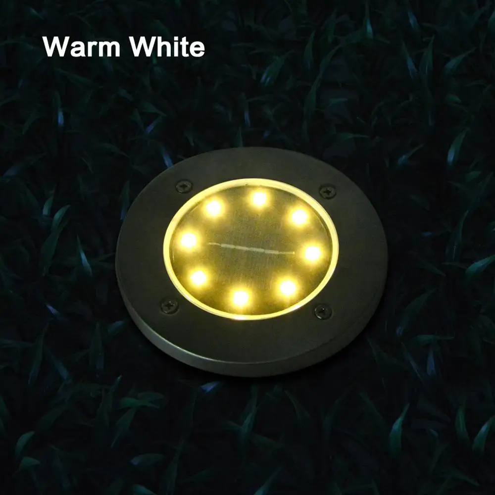 Warm White Солнечный уличный светильник для сада, лужайки, светодиодная солнечная панель, лампа с датчиком, Ночной светильник, Водонепроницаемый аварийный светильник для безопасности - Испускаемый цвет: Warm White