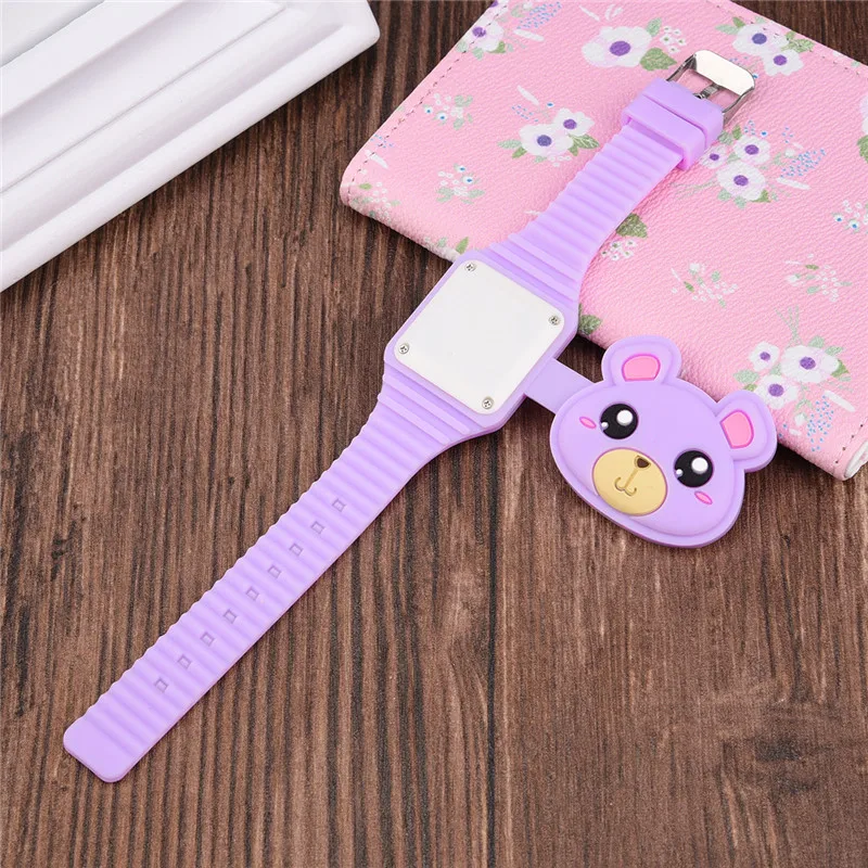 Мода силиконовые Для детей часы мультфильм животных светодиодный цифровой дисплей Электронный флип Наручные часы подарок для мальчиков и девочек 35