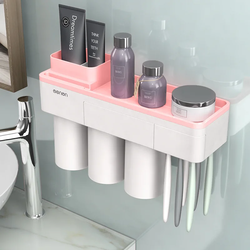 Type Avoid Punch Bring Magnetic Force Suction Rack Toothbrush Toothpaste Toilets Suit Toilet Platform Accept Frame shelf | Дом и сад